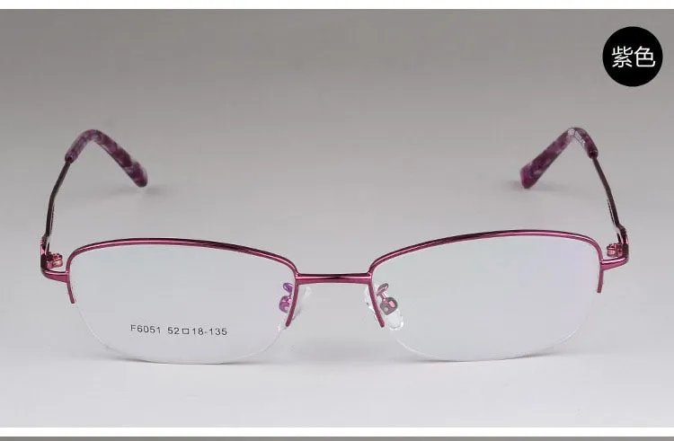 Women's Half Rim Alloy Frame Eyeglasses F6051