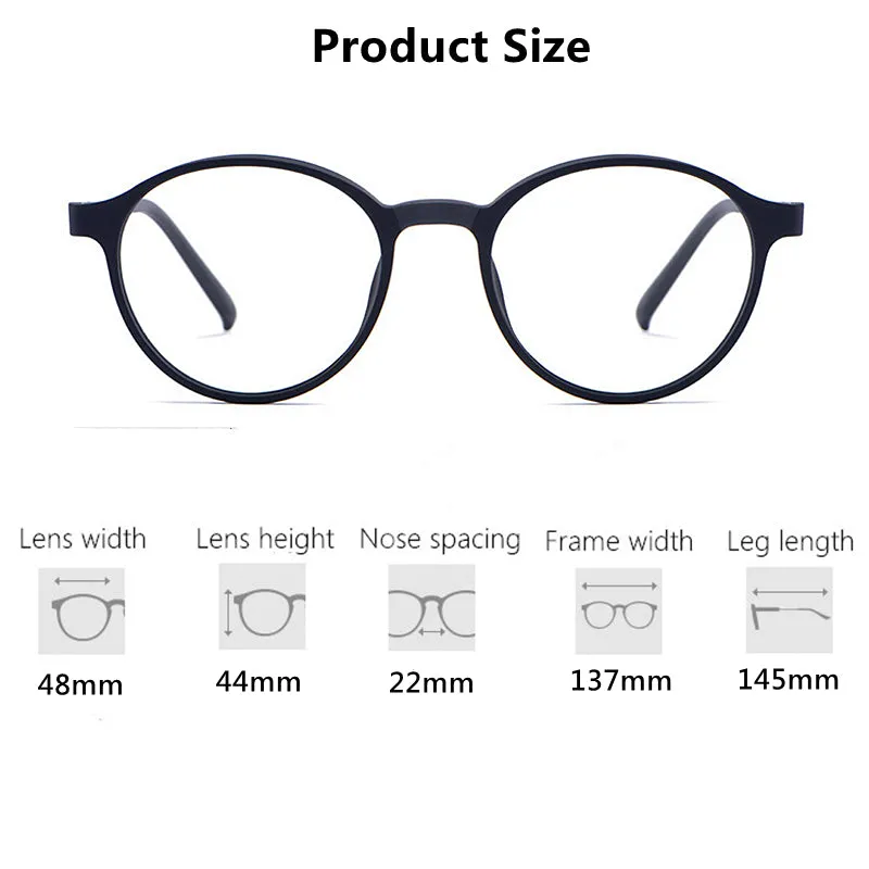 Yimaruil Men's Full Rim Round Rubber Black Titanium Anti-Blue Light Reading Glasses Y305