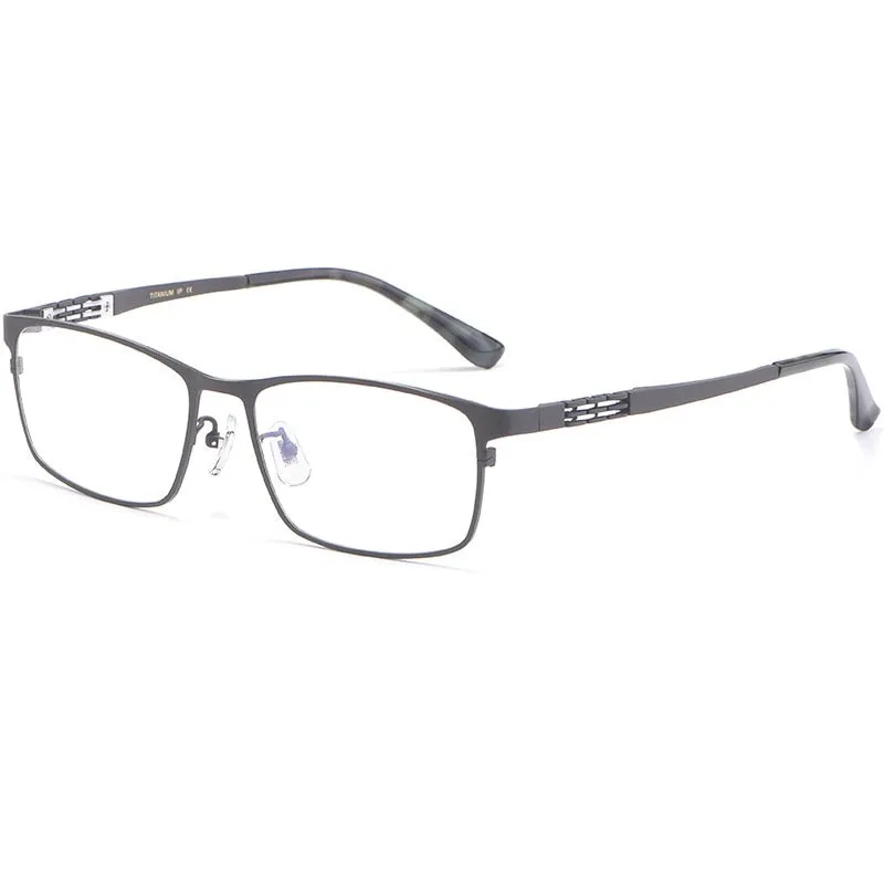 Yimaruili Men's Full Rim Large Square Titanium Eyeglasses HT0205