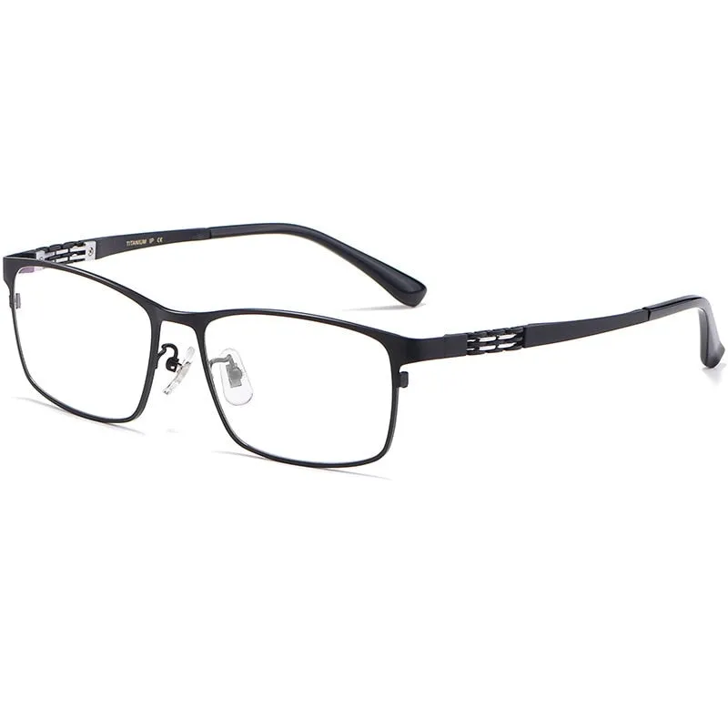 Yimaruili Men's Full Rim Large Square Titanium Eyeglasses HT0205