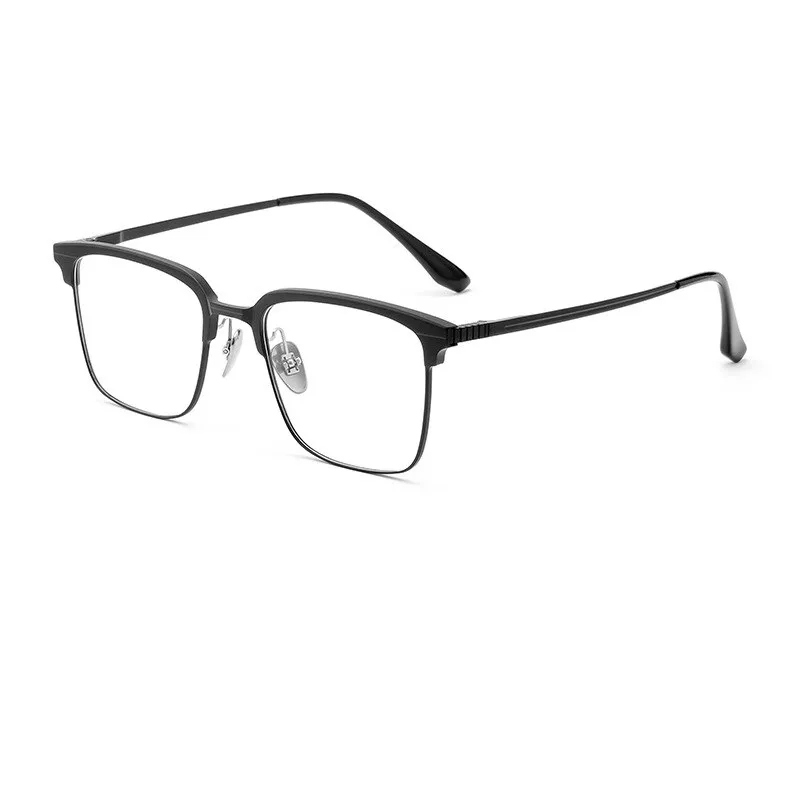 Yimaruili Men's Full Rim Small Square Acetate Titanium Eyeglasses 9201