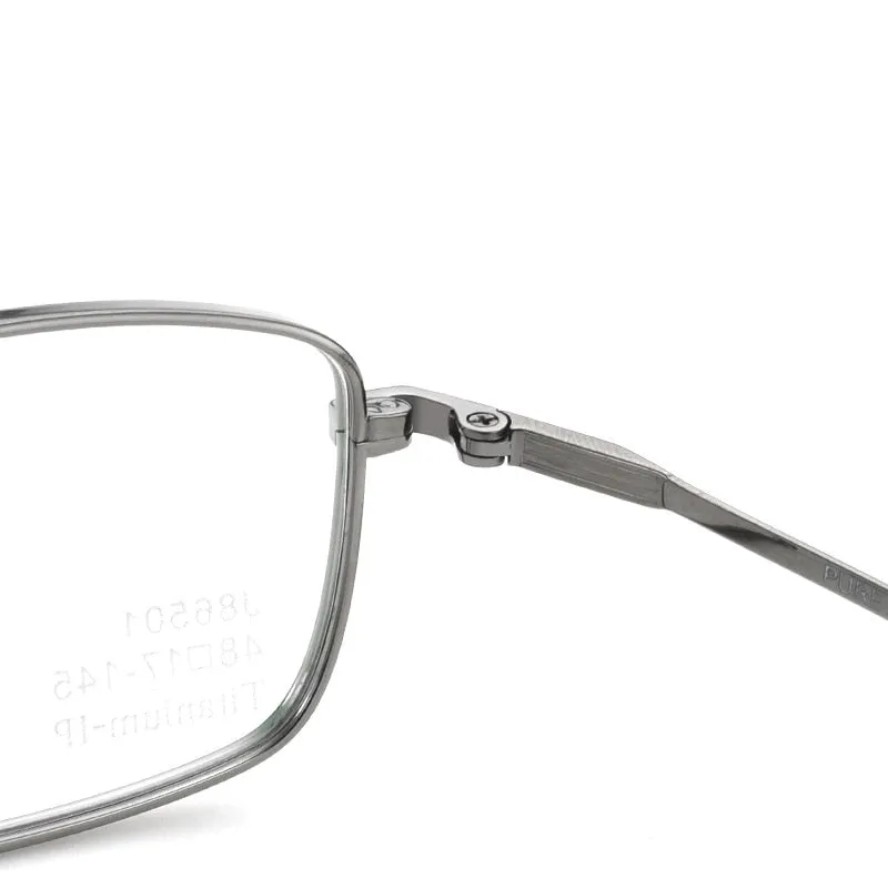 Yimaruili Men's Full Rim Small Square Titanium Eyeglasses J86501