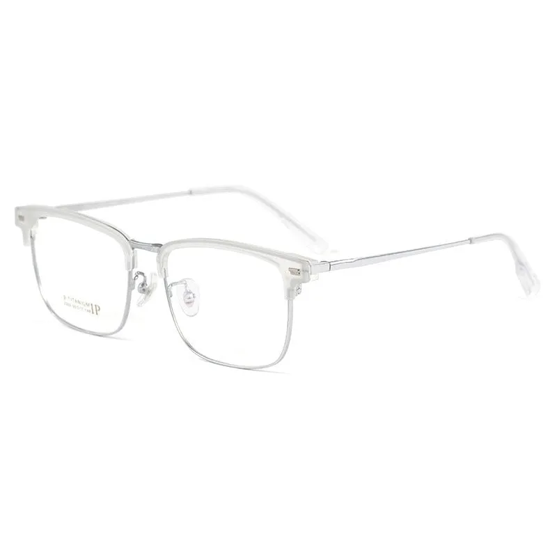 Yimaruili Men's Full Rim Square Titanium Eyeglasses 2322BJ