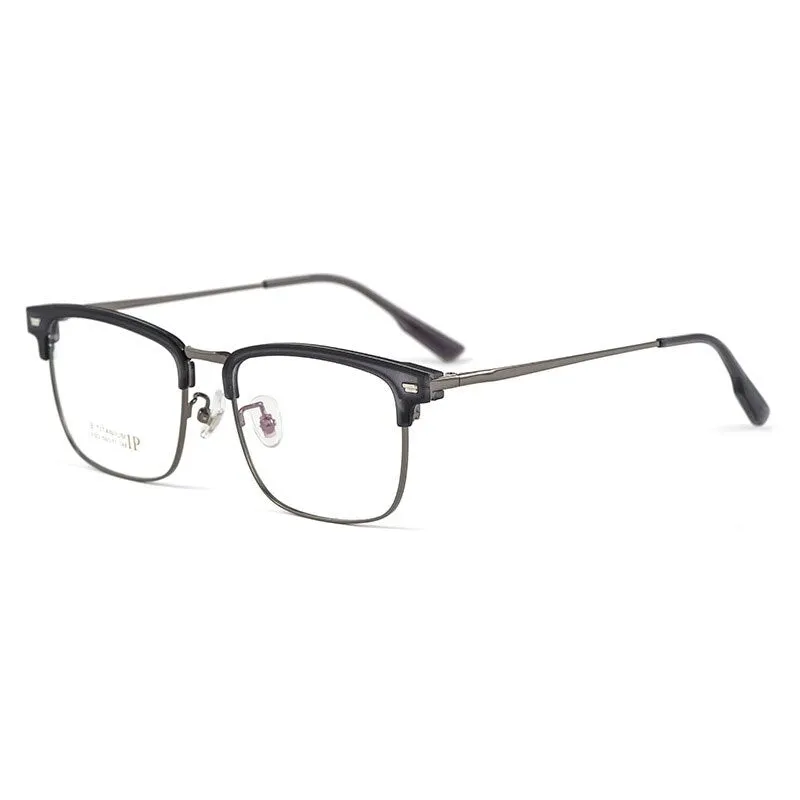 Yimaruili Men's Full Rim Square Titanium Eyeglasses 2322BJ