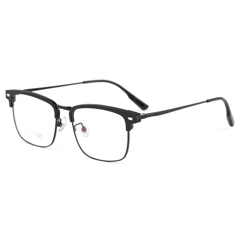 Yimaruili Men's Full Rim Square Titanium Eyeglasses 2322BJ