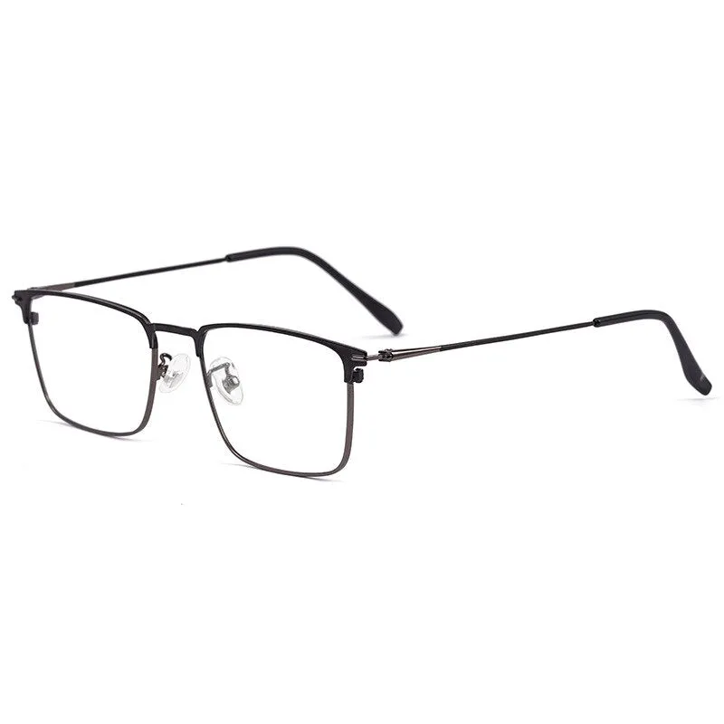 Yimaruili Men's Full Rim Square Two Tone Titanium Plated Frame Eyeglasses Y0606