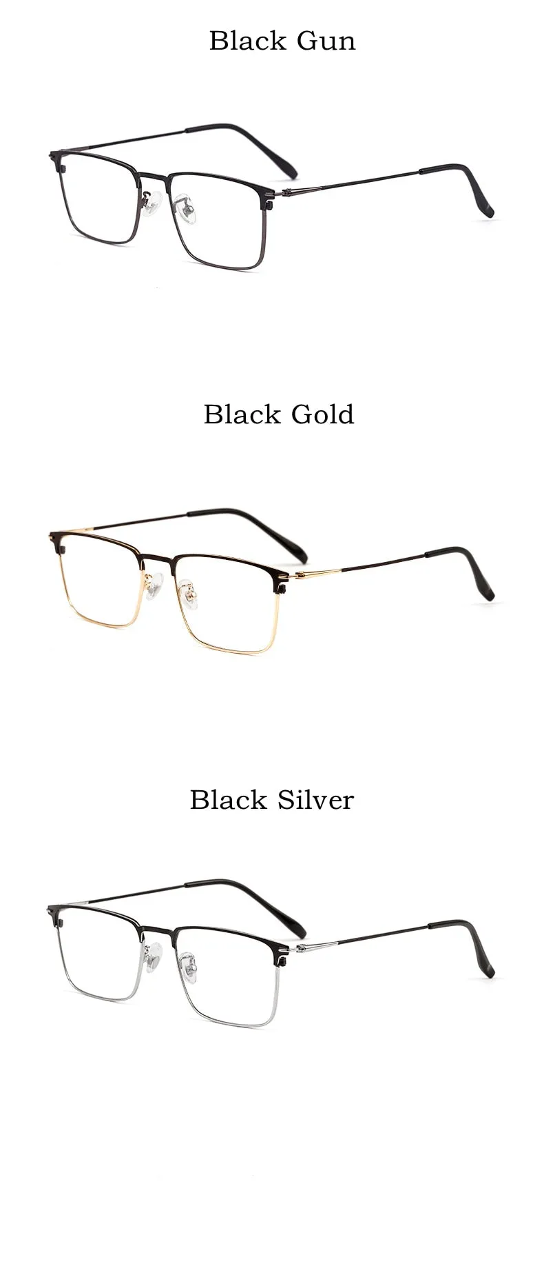 Yimaruili Men's Full Rim Square Two Tone Titanium Plated Frame Eyeglasses Y0606