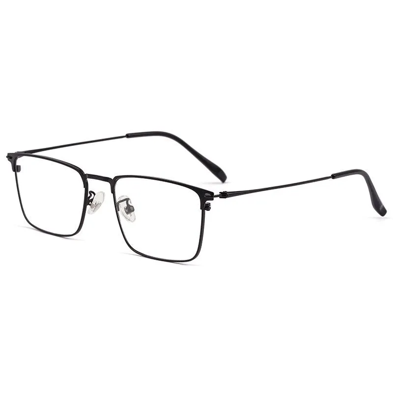 Yimaruili Men's Full Rim Square Two Tone Titanium Plated Frame Eyeglasses Y0606