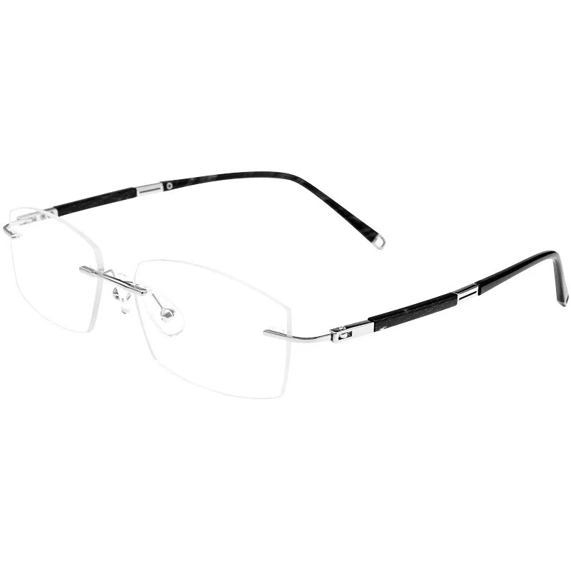 Yimaruili Men's Rimless Rectangle Titanium Eyeglasses Z8wk