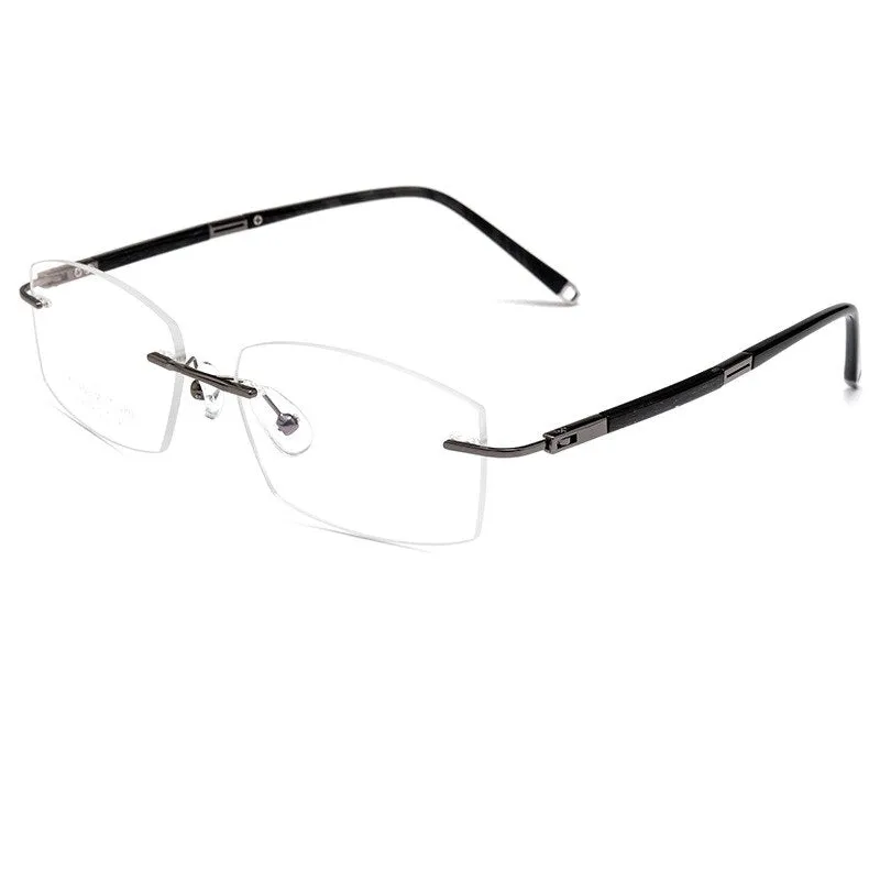 Yimaruili Men's Rimless Rectangle Titanium Eyeglasses Z8wk