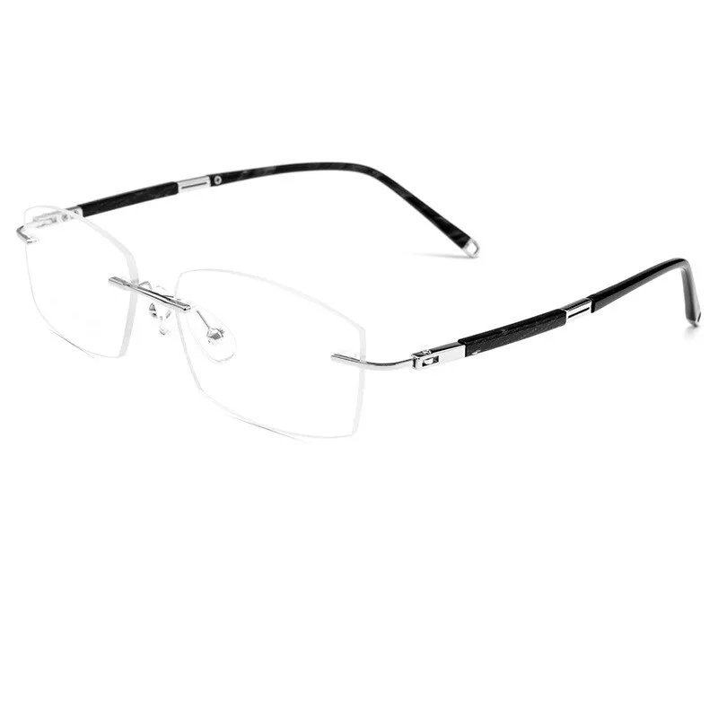 Yimaruili Men's Rimless Rectangle Titanium Eyeglasses Z8wk