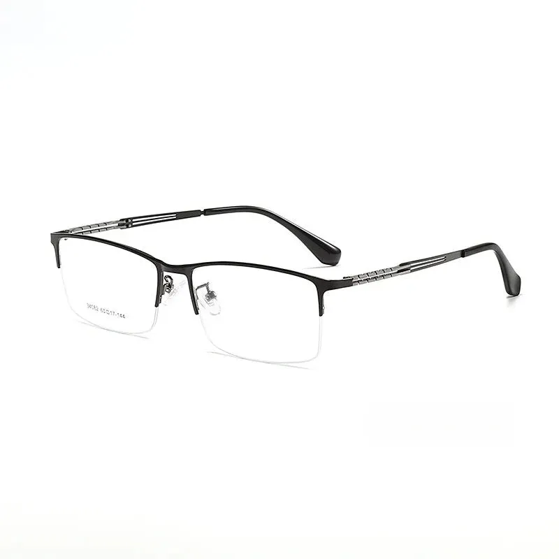 Yimaruili Men's Semi Rim Big Square Alloy Eyeglasses 34082