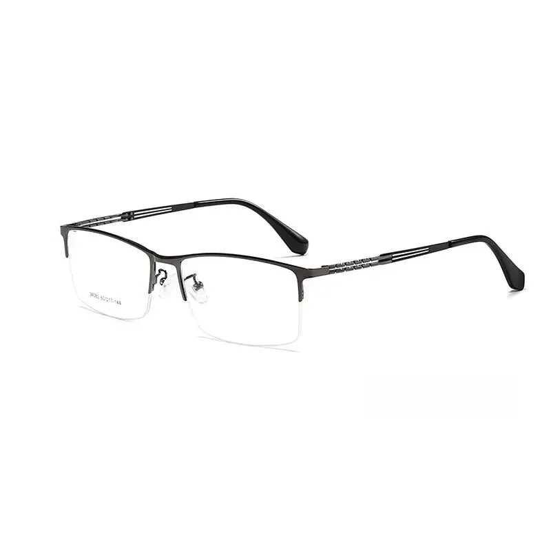 Yimaruili Men's Semi Rim Big Square Alloy Eyeglasses 34082