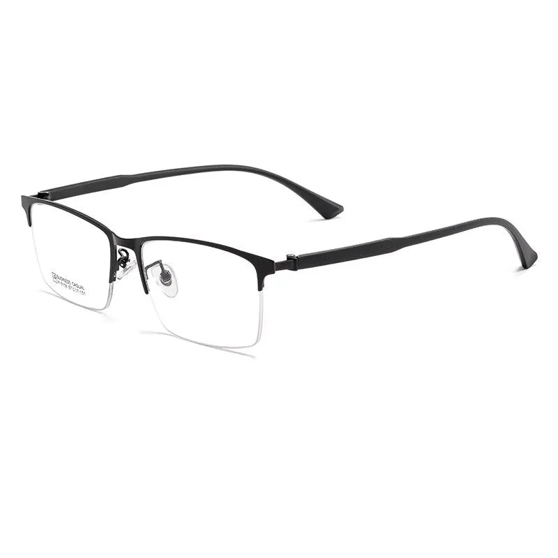 Yimaruili Men's Semi Rim Square Alloy Eyeglasses K9106