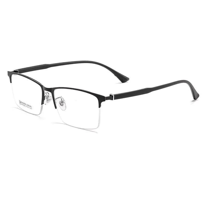 Yimaruili Men's Semi Rim Square Alloy Eyeglasses K9106