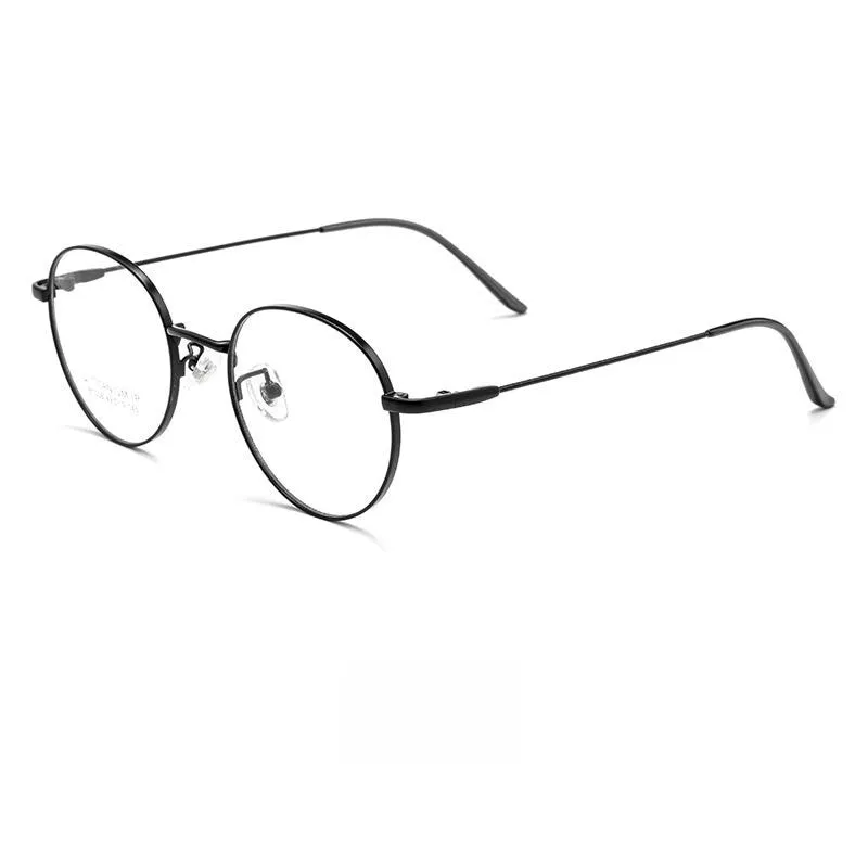 Yimaruili Unisex Full Rim Round Titanium Alloy Eyeglasses Bt038t