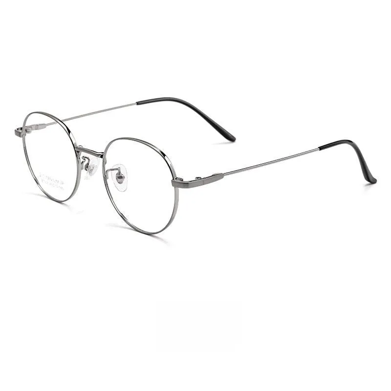 Yimaruili Unisex Full Rim Round Titanium Alloy Eyeglasses Bt038t