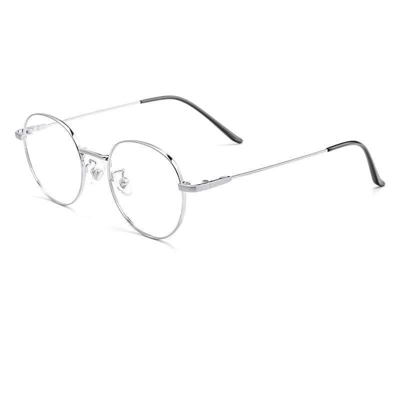 Yimaruili Unisex Full Rim Round Titanium Alloy Eyeglasses Bt038t