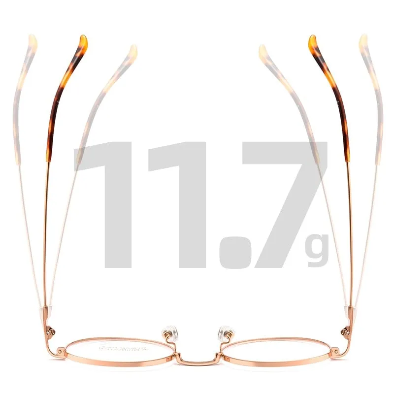 Yimaruili Unisex Full Rim Round Titanium Alloy Eyeglasses Bt038t