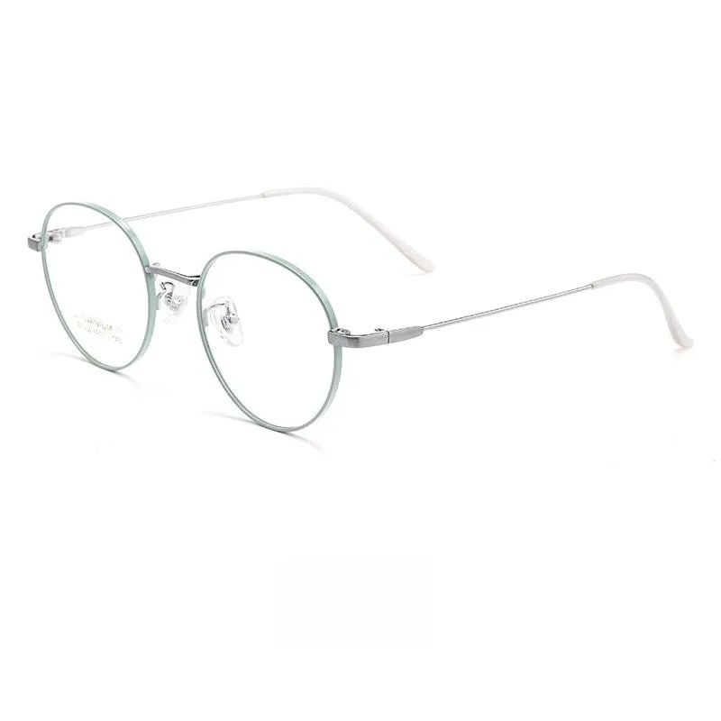 Yimaruili Unisex Full Rim Round Titanium Alloy Eyeglasses Bt038t