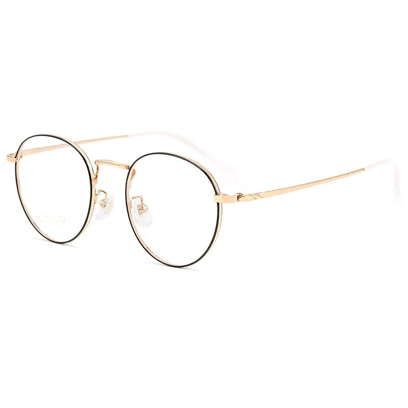 Yimaruili Unisex Full Rim Round Titanium Frame Eyeglasses CK803