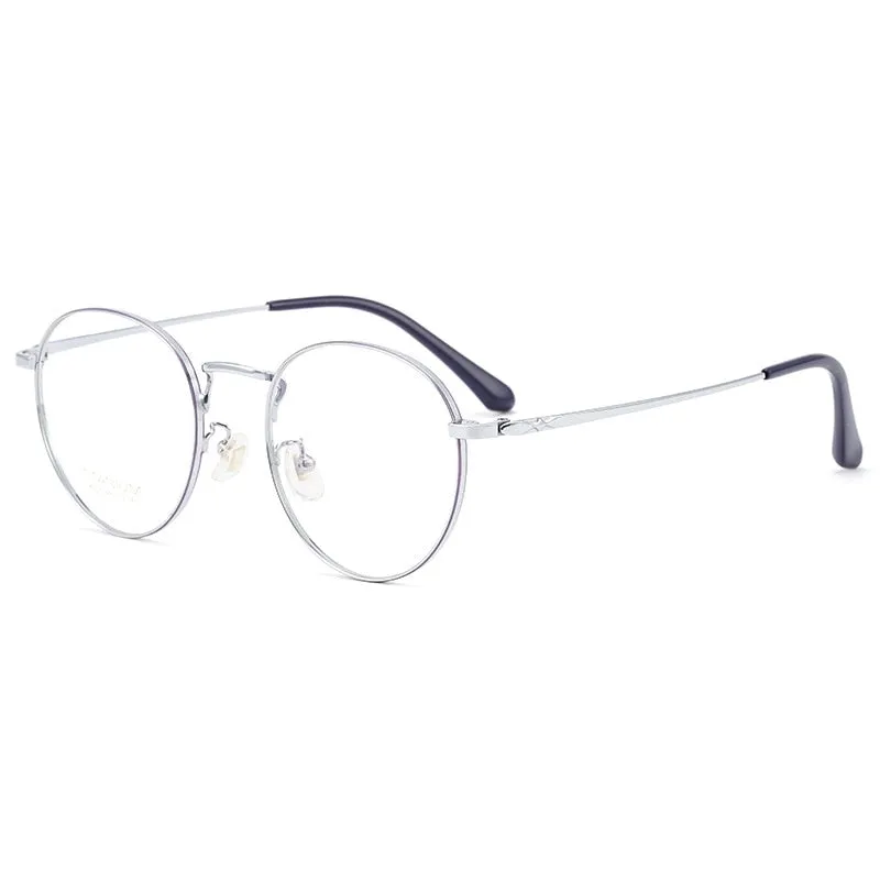 Yimaruili Unisex Full Rim Round Titanium Frame Eyeglasses CK803