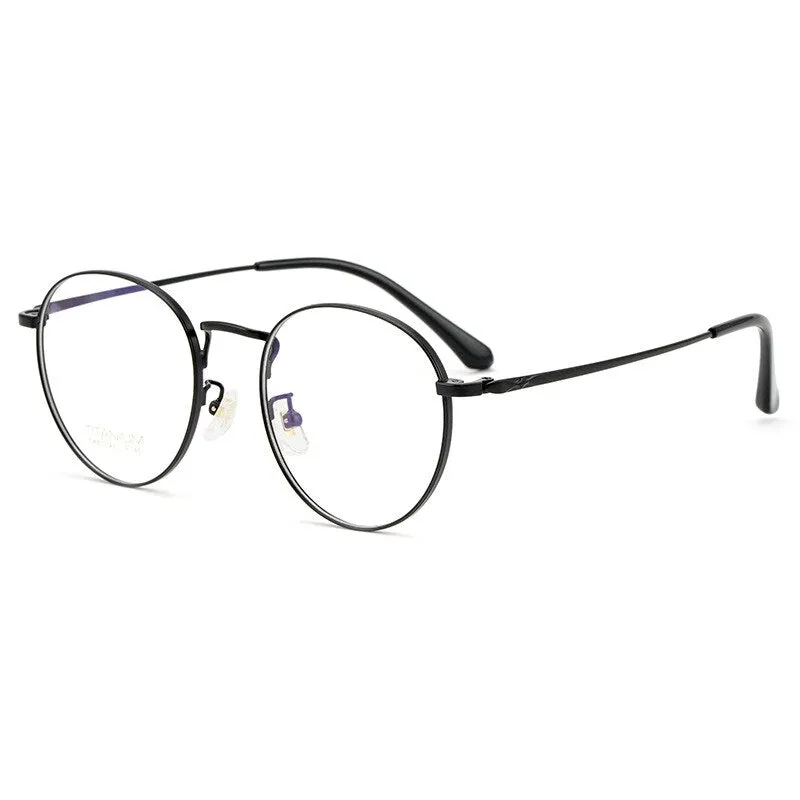 Yimaruili Unisex Full Rim Round Titanium Frame Eyeglasses CK803