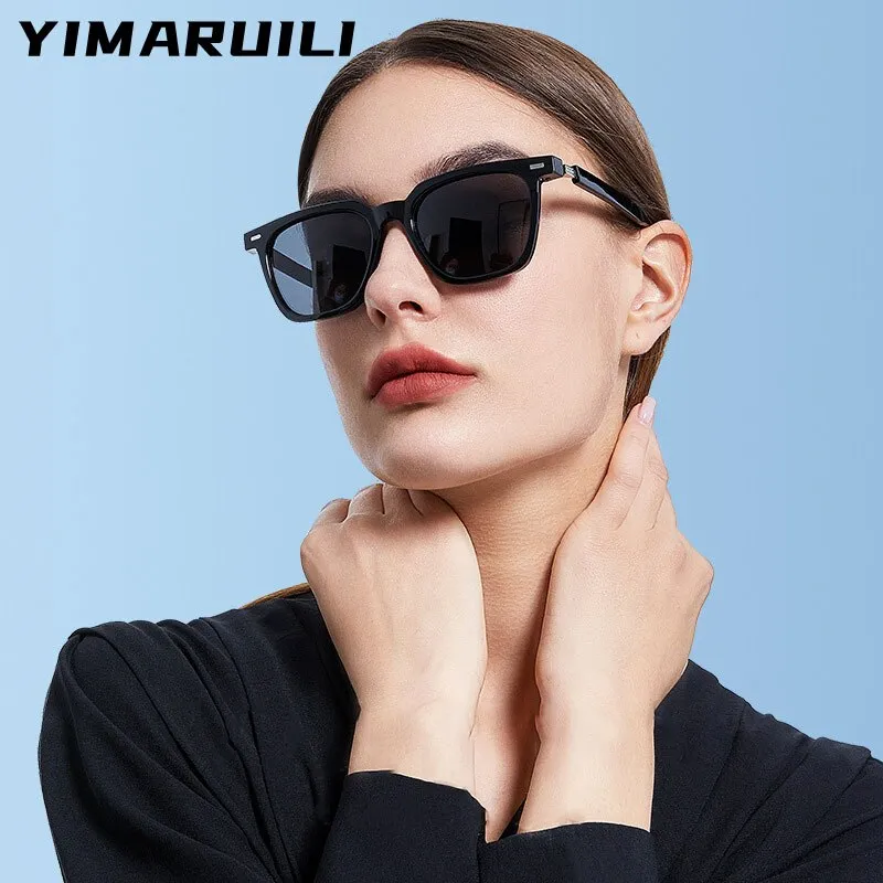 Yimaruili Unisex Full Rim Square Acetate Frame Polarized Sunglasses TR-ZC126