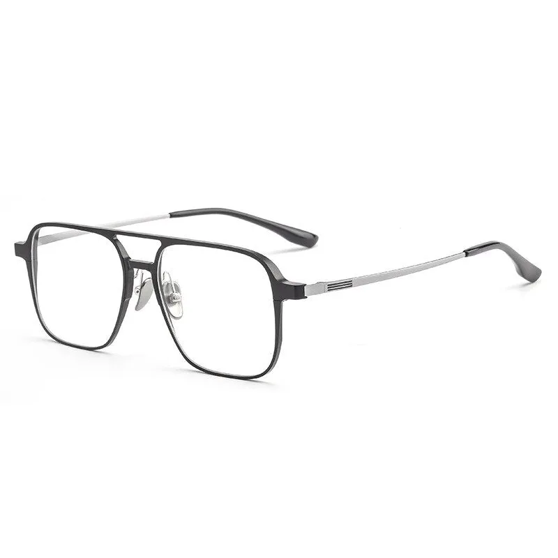 Yimaruili Unisex Full Rim Square  Aluminum Magnesium Titanium Eyeglasses Clip On Sunglasses 9908