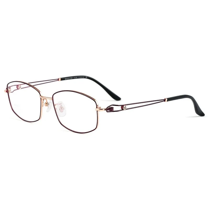 Yimaruili Women's Full Rim Polygonal Titanium Eyeglasses BV6002