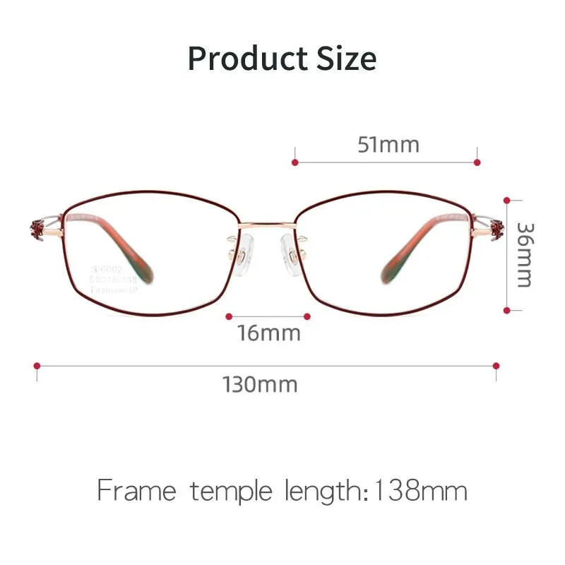 Yimaruili Women's Full Rim Polygonal Titanium Eyeglasses BV6002