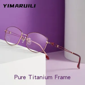 Yimaruili Women's Full Rim Polygonal Titanium Eyeglasses BV6002