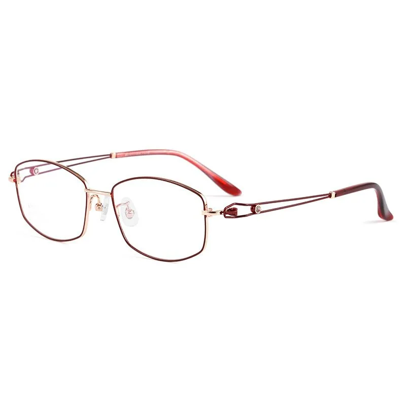 Yimaruili Women's Full Rim Polygonal Titanium Eyeglasses BV6002