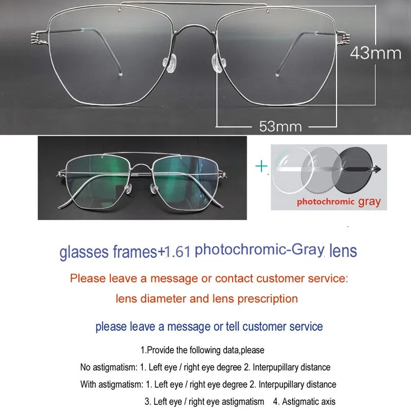 Yujo Unisex Full Rim Oval Stainless Steel Double Bridge Eyeglasses Y022