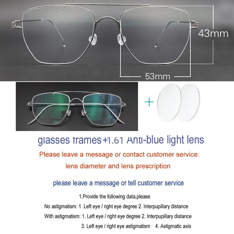 Yujo Unisex Full Rim Oval Stainless Steel Double Bridge Eyeglasses Y022