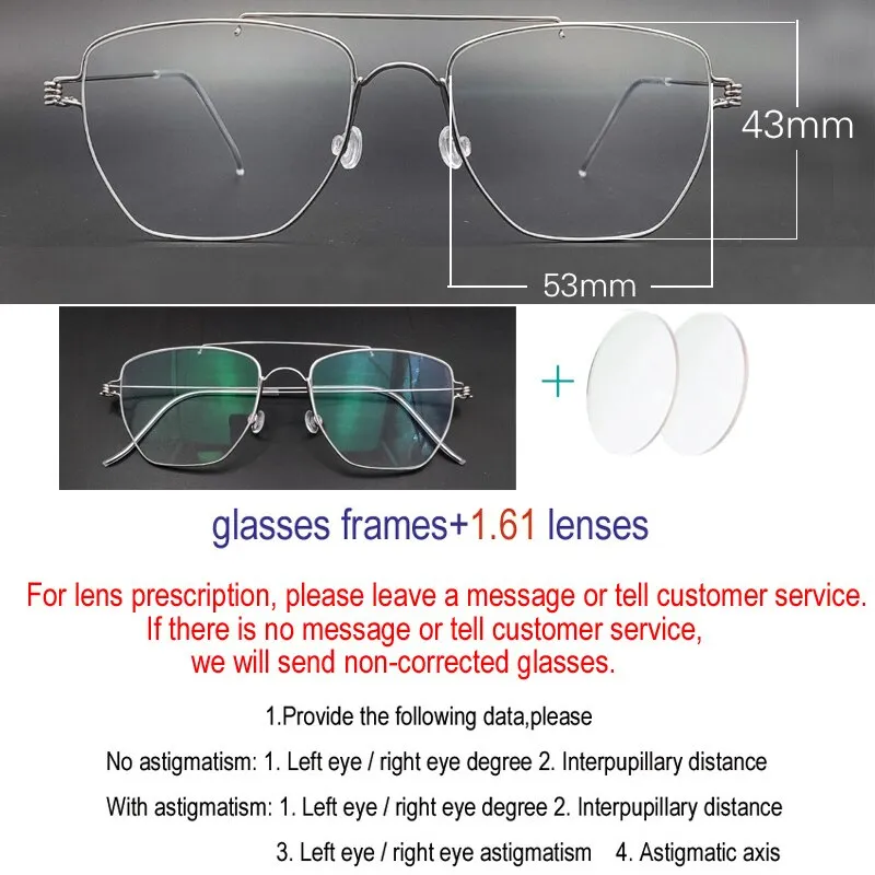 Yujo Unisex Full Rim Oval Stainless Steel Double Bridge Eyeglasses Y022