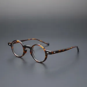 Yujo Unisex Full Rim Small Round Acetate Fiber Eyeglasses Y077