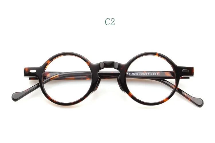 Yujo Unisex Full Rim Small Round Acetate Fiber Eyeglasses Y077