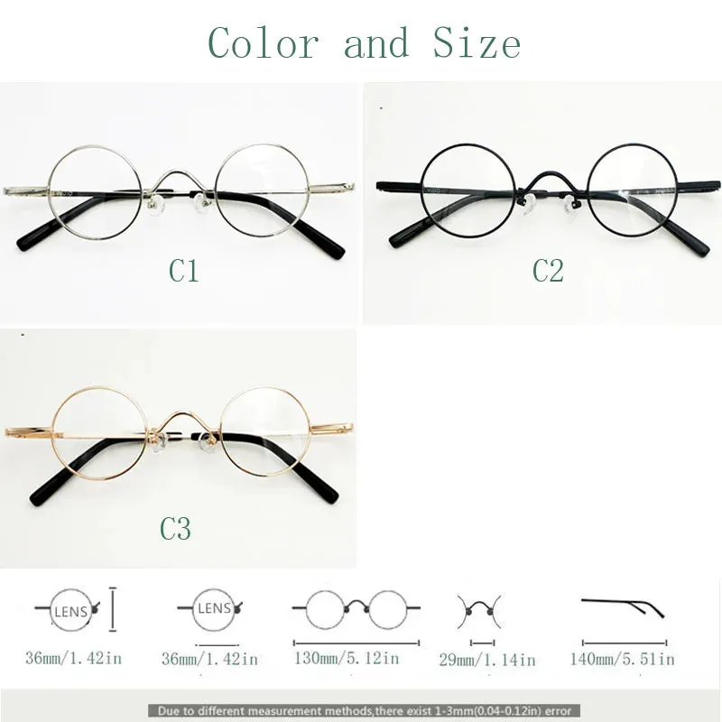 Yujo Unisex Full Rim Small Round Alloy Reading Glasses 00763