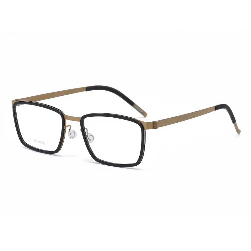 Zirosat Unisex Full Rim Square Titanium Acetate Eyeglasses 9711