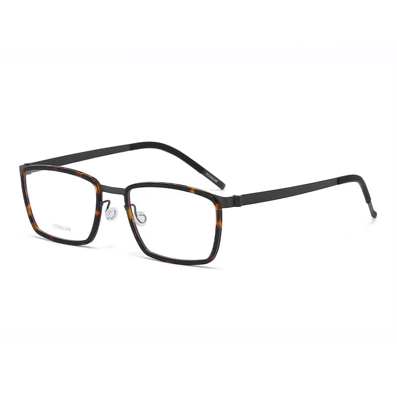 Zirosat Unisex Full Rim Square Titanium Acetate Eyeglasses 9711