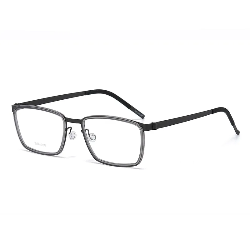 Zirosat Unisex Full Rim Square Titanium Acetate Eyeglasses 9711