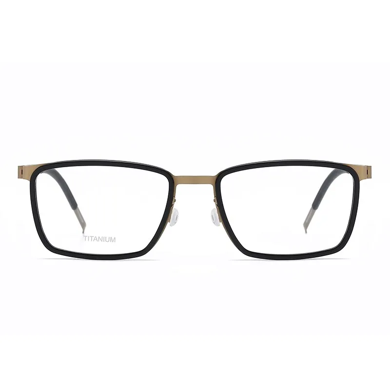 Zirosat Unisex Full Rim Square Titanium Acetate Eyeglasses 9711